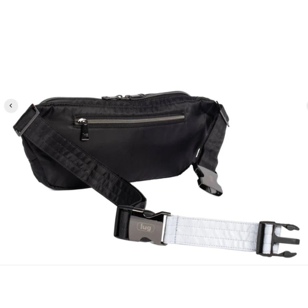 Lug Hitch Belt Sling Bag Matte Luxe Vegan Leather Metallic Silver ExtensionStrap - Picture 6 of 11